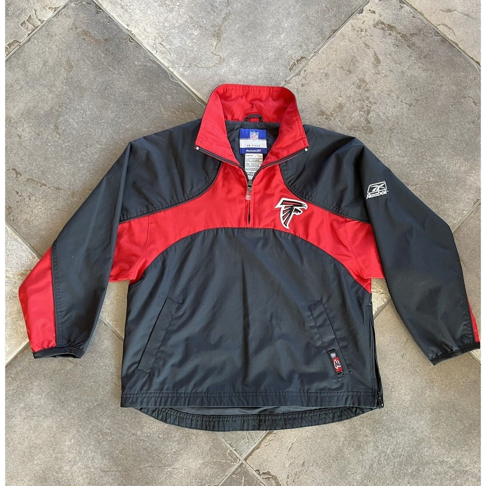 Vintage Reebok NFL Atlanta Falcons Two Sided Jacket Youth Small Windbreaker Red